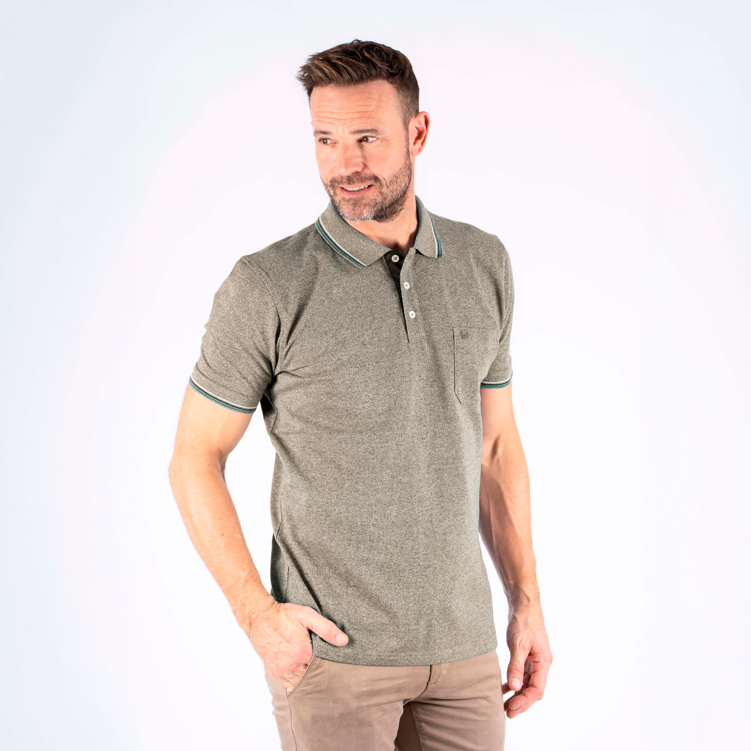 Pre End Herre Polo Old Green   i Store Plus Size Størrelser