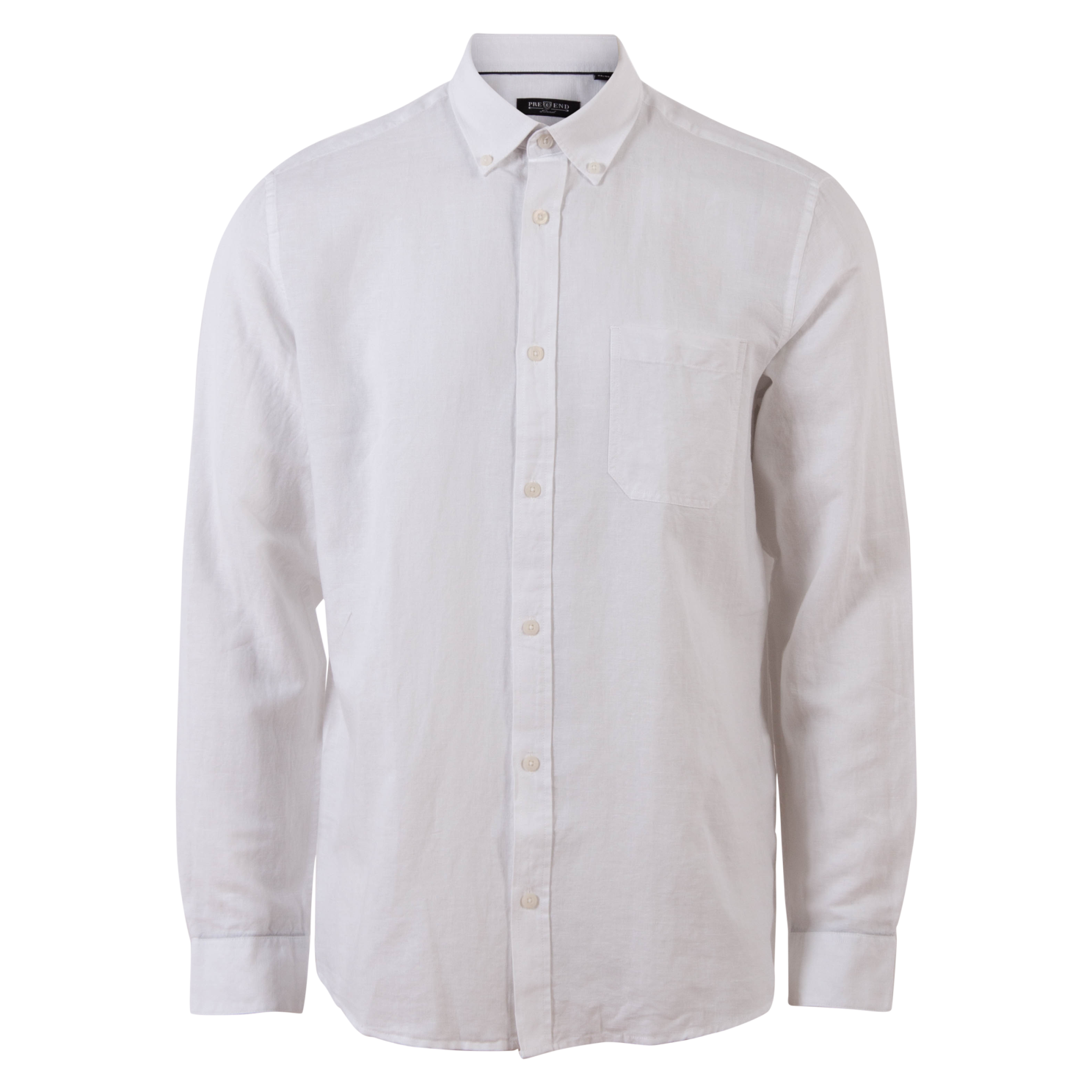 Pre End Hørmix Herreskjorte – Hvid – Plus Size Tilbud