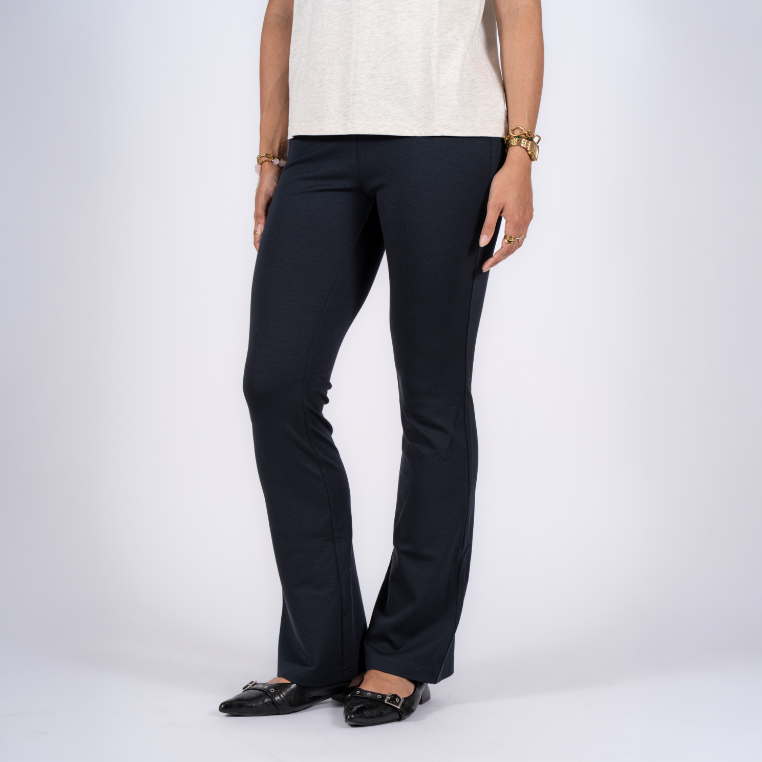 Sasia Ava Dame Bukser    Stretch Black Beauty   i Store Plus Size Størrelser