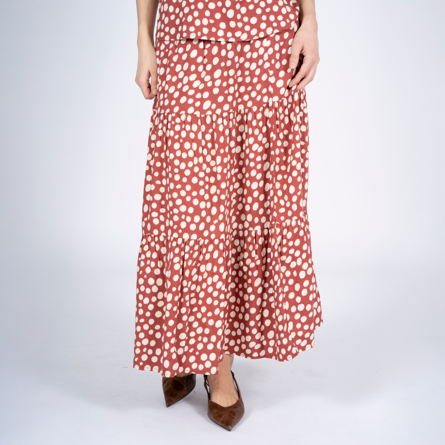 Sasia Felina Dame Nederdel Marsala Brown    i Store Plus Size Størrelser
