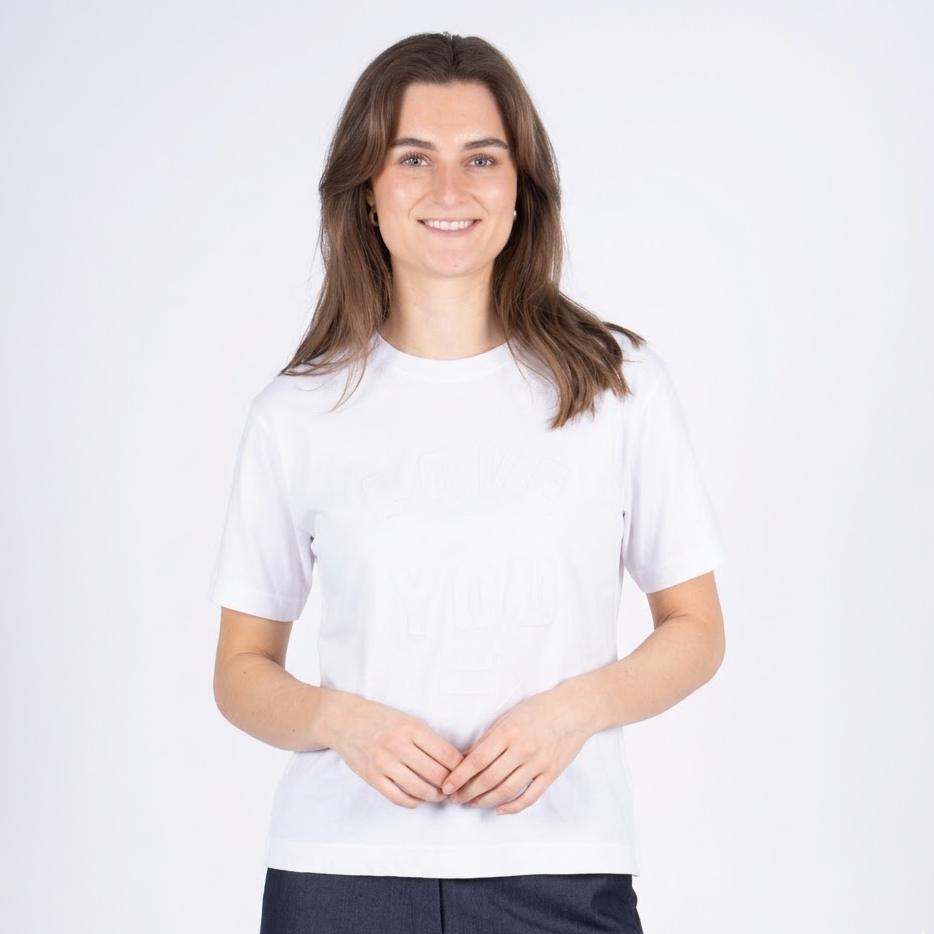 Sasia Love Dame  -shirt Bright White   i Store Plus Size Størrelser