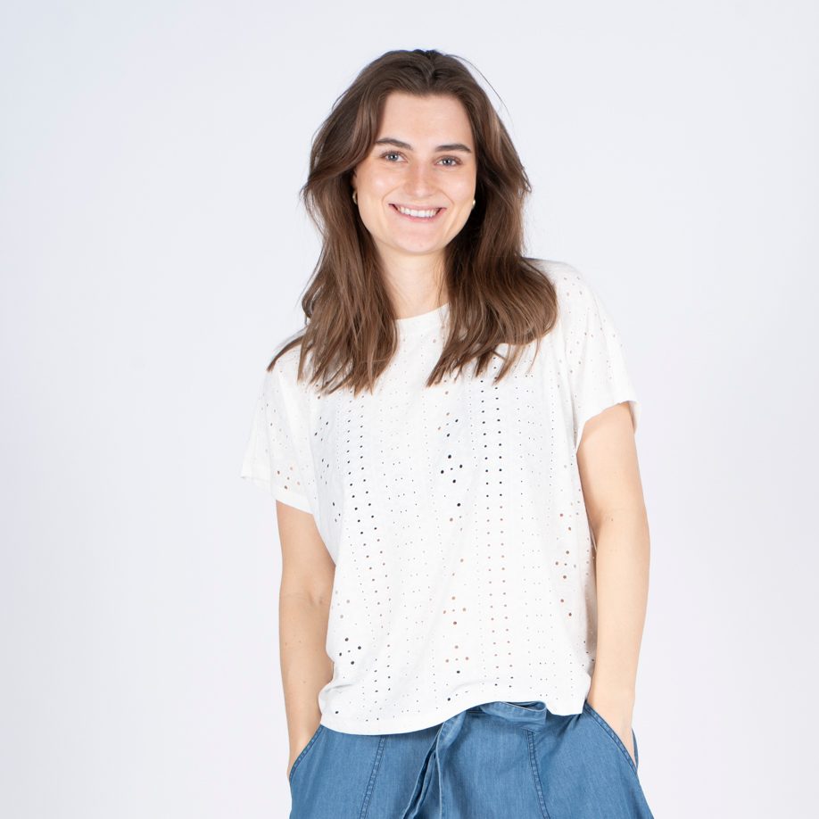 Sasia Sonja Dame Bluse Cloud Dancer White    i Store Plus Size Størrelser