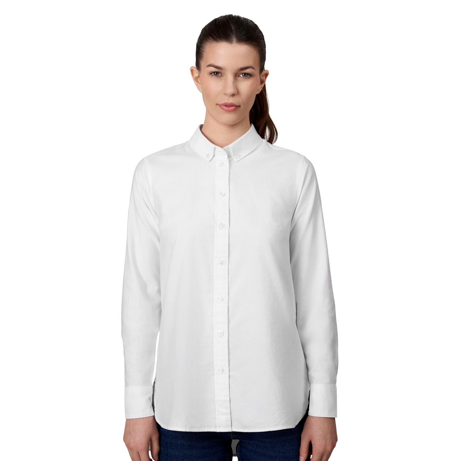Seven Seas Oxford Skjorte til Dame – Hvid, Plus Size Udsalg