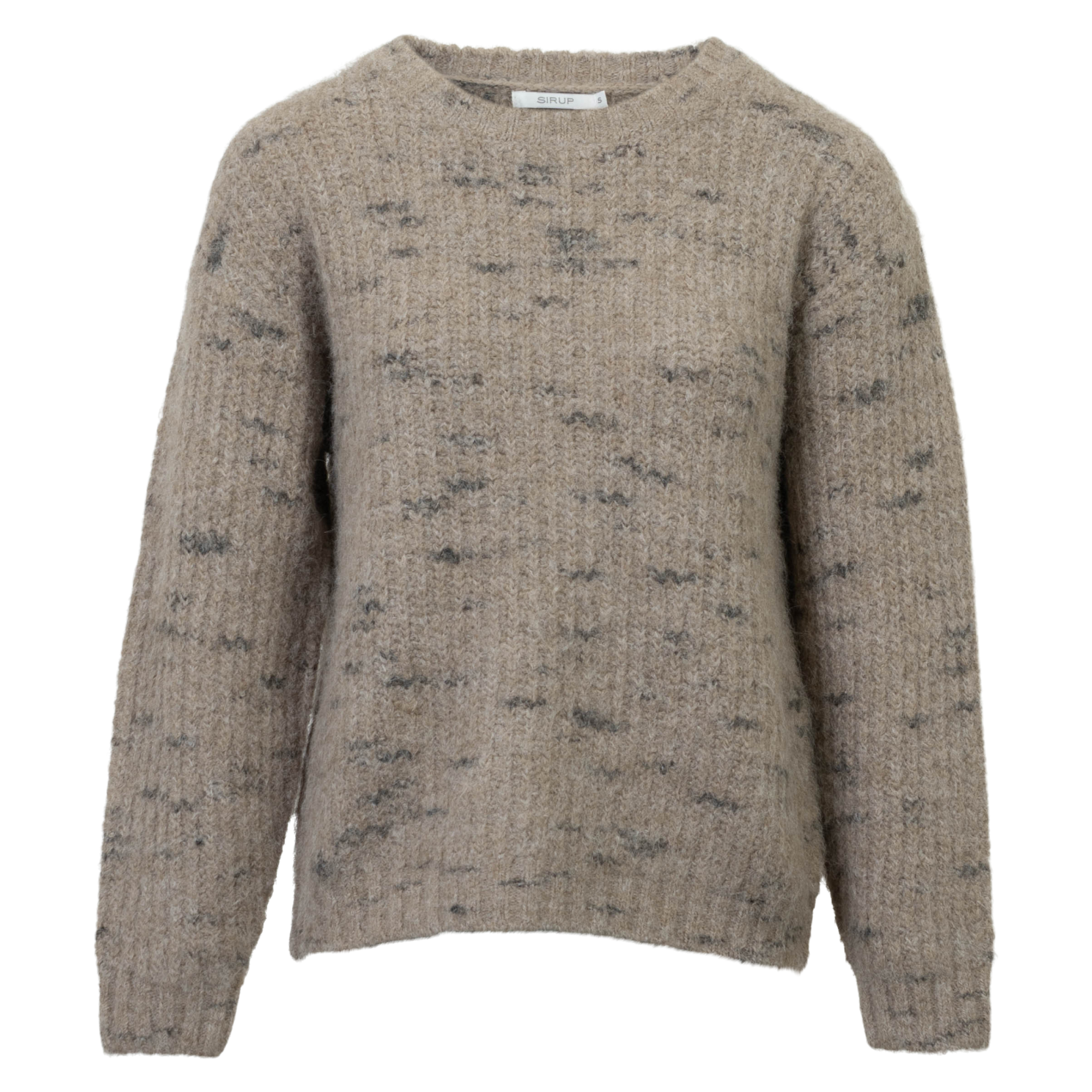 Sirup Plus Size Striktrøje i Sand Melange – Fantastisk Tilbud!