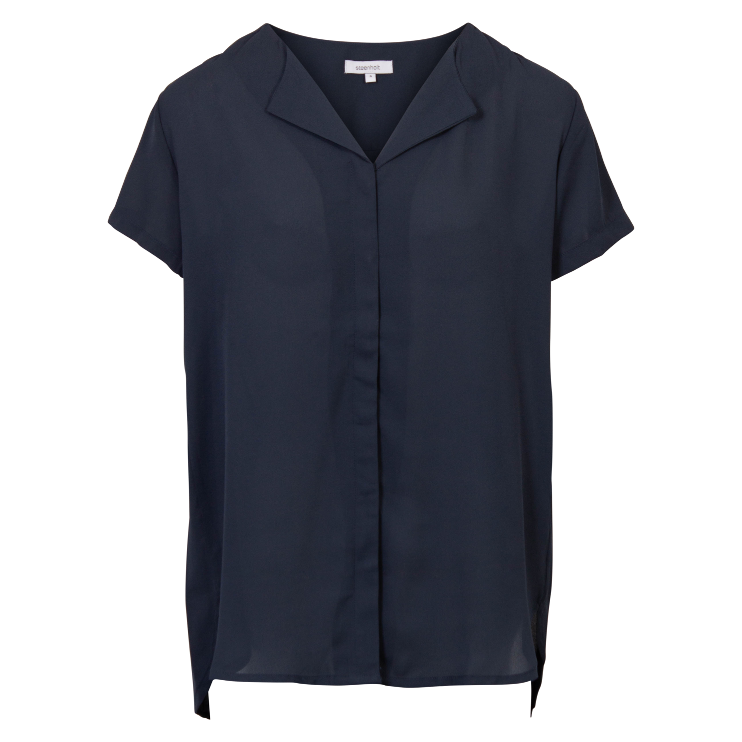 Steenholt Clara Navy Bluse - Elegant og Komfortabel Stil
