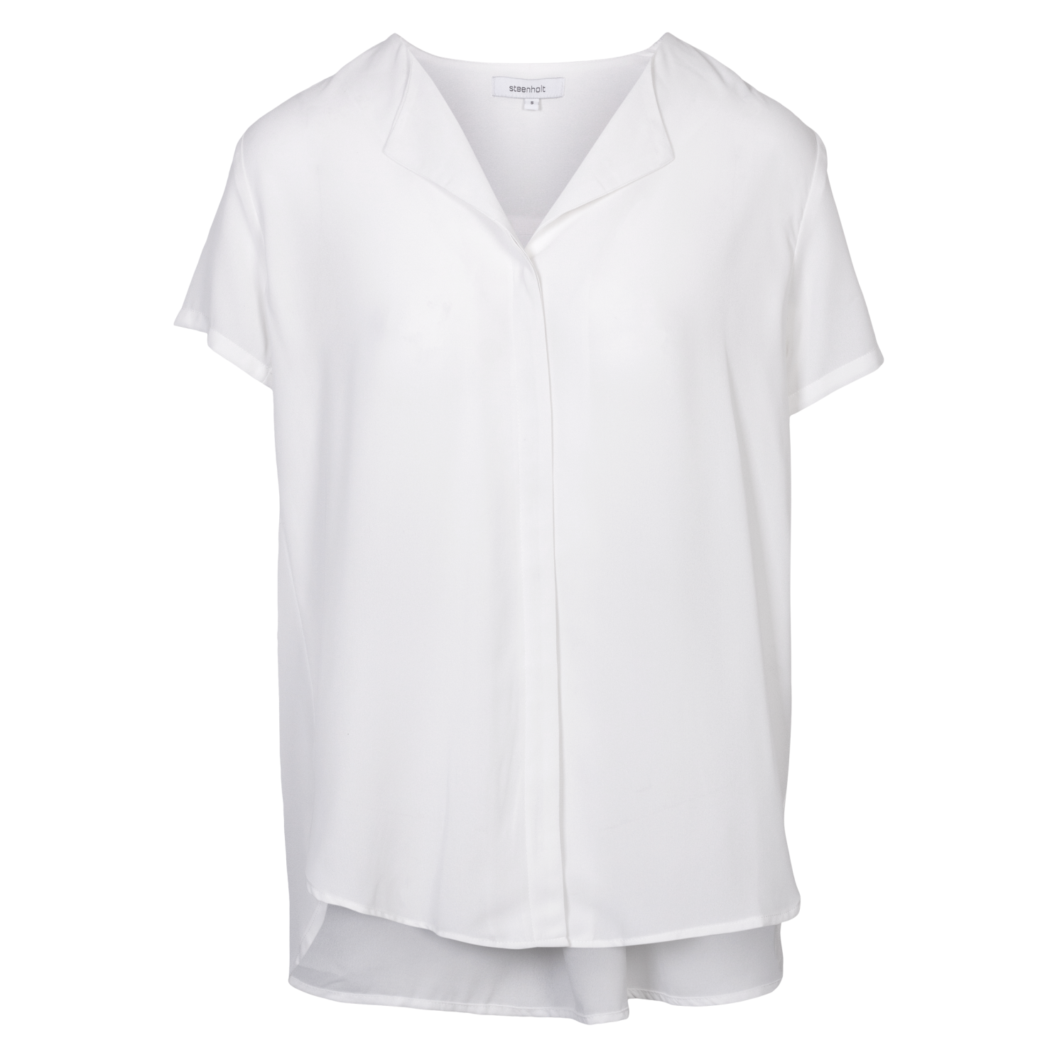 Steenholt Clara Plus Size Bluse – Hvid Elegance til Fest