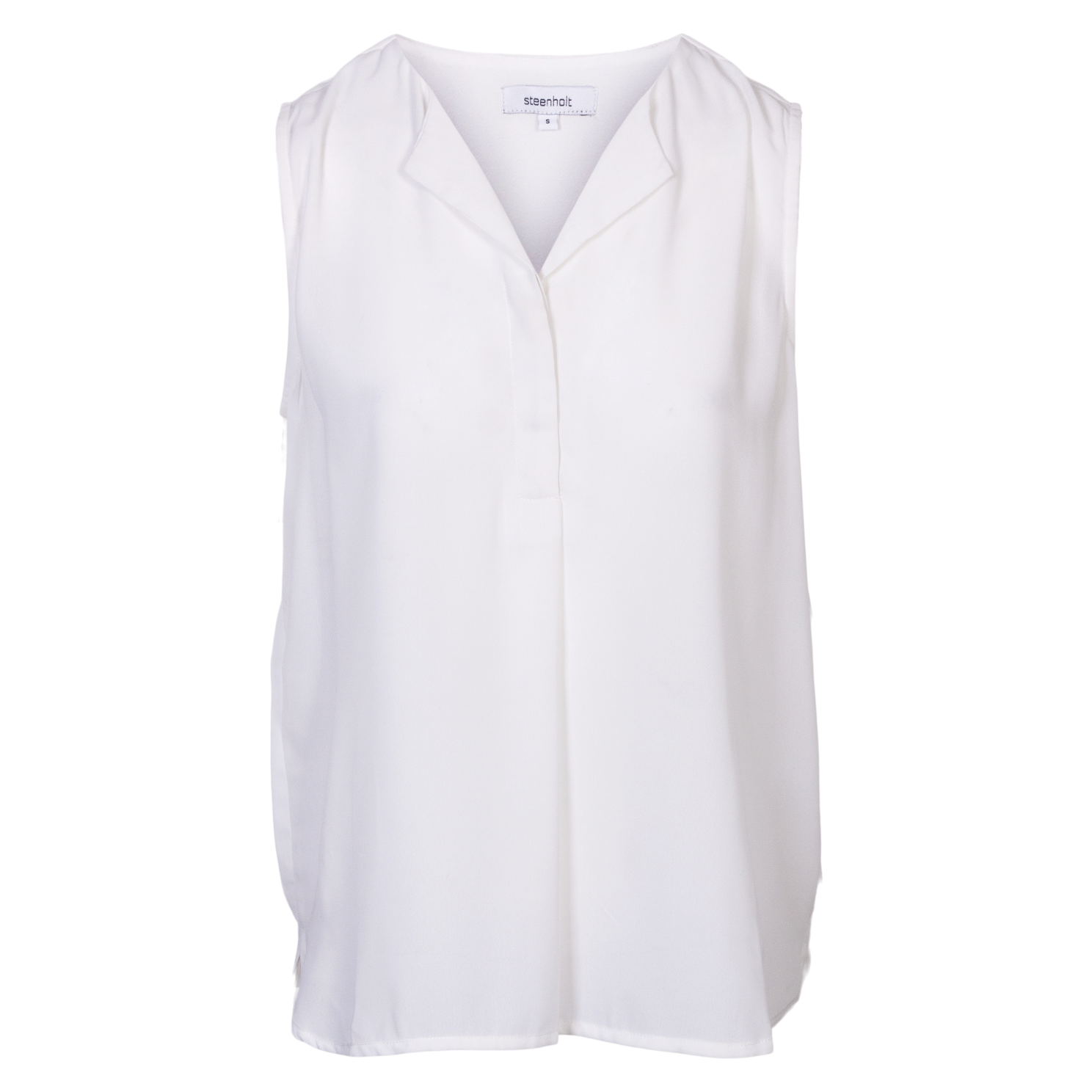 Steenholt Clara Plus Size Top - Lys Hvid på Udsalg!