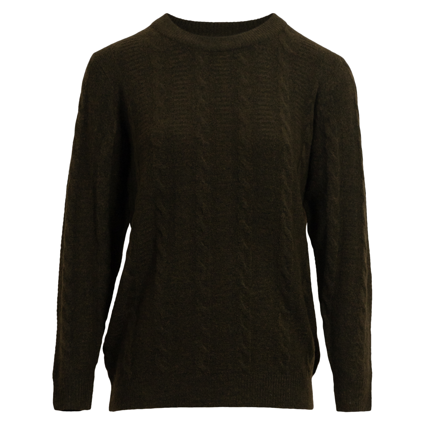 Steenholt Dame Striktrøje Dark Olive   i Store Plus Size Størrelser