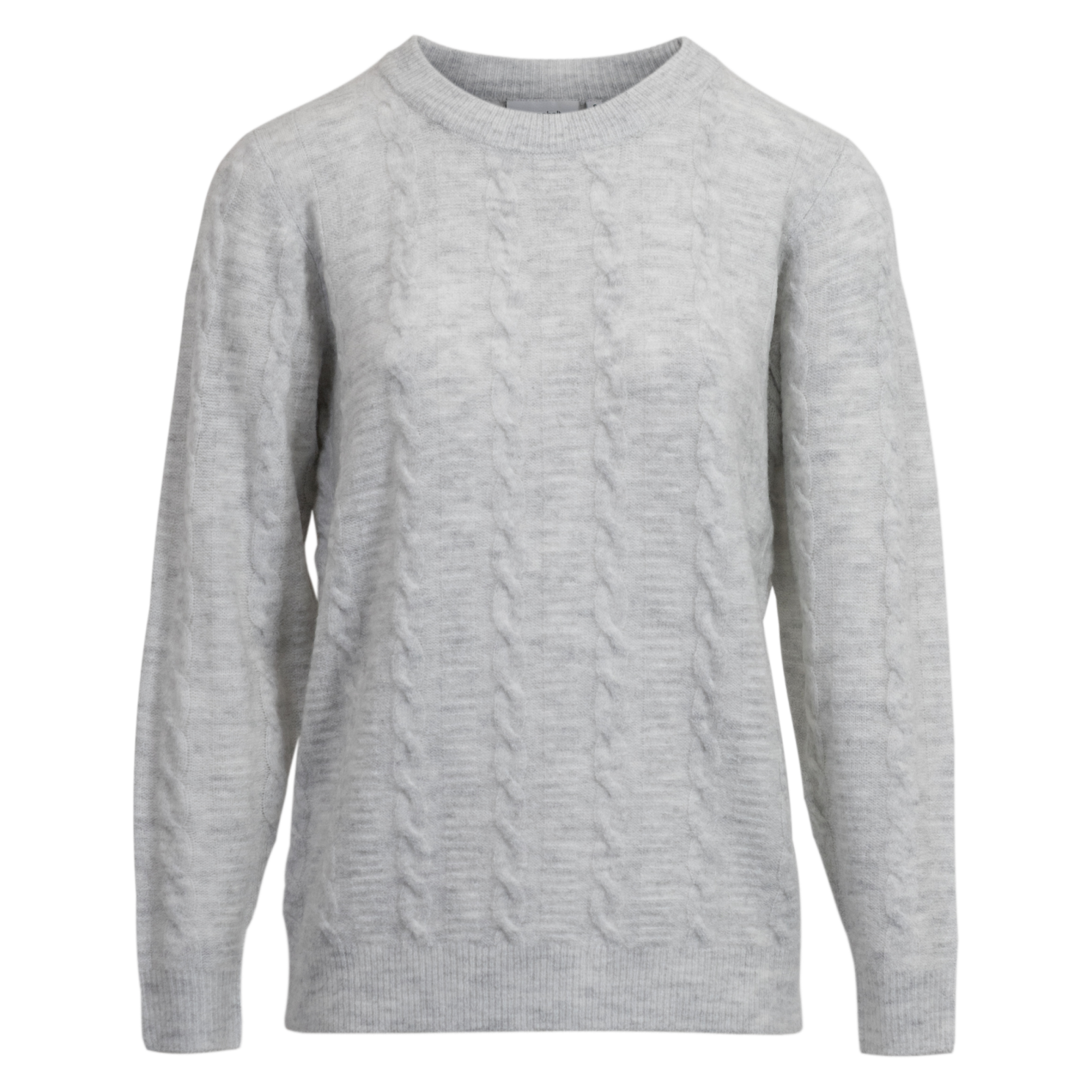 Steenholt Dame Striktrøje Grey Melange   i Store Plus Size Størrelser