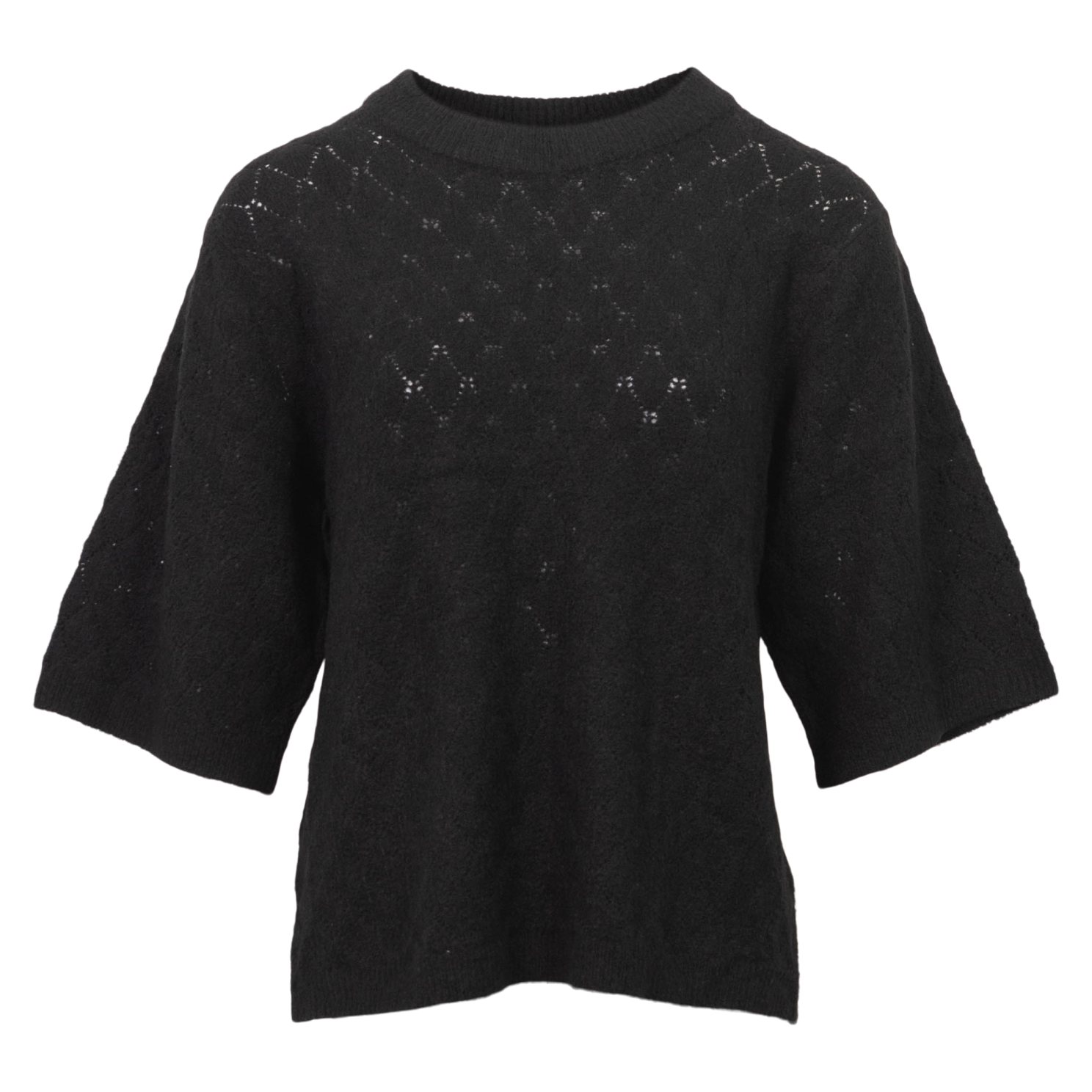Steenholt Gora Dame Striktrøje Black   i Store Plus Size Størrelser