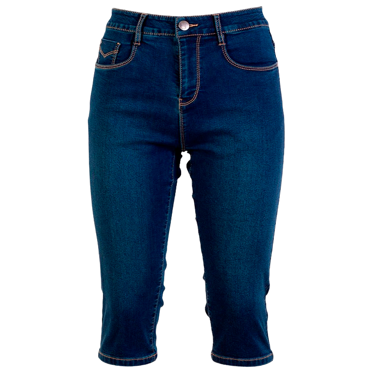 Steenholt Grace Plus Size Denim Capri Shorts – Blå Tilbud