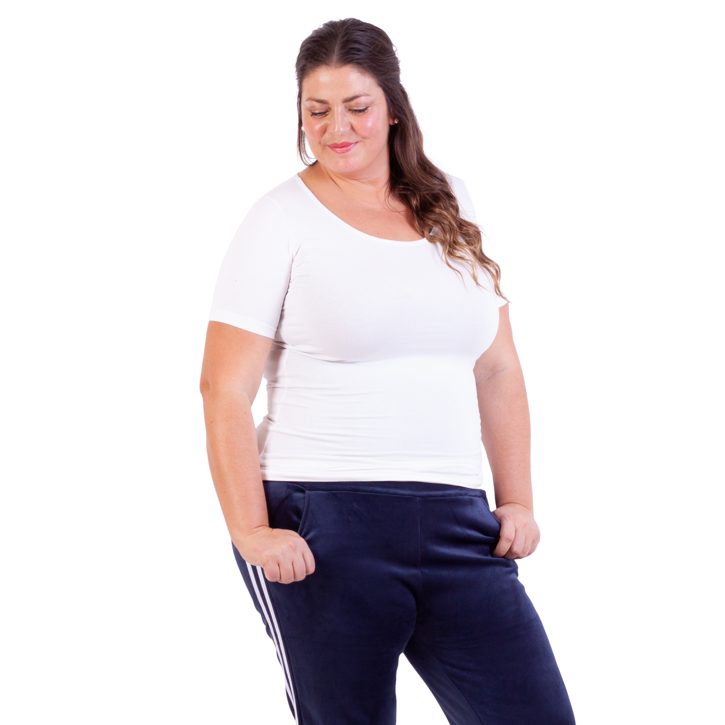 Steenholt Harmony Plus Size T-shirt til Dame – Hvid Stil