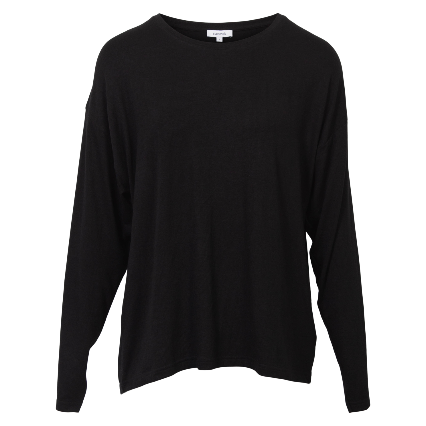 Steenholt Joan Plus Size Langærmet T-shirt – Sort Elegance