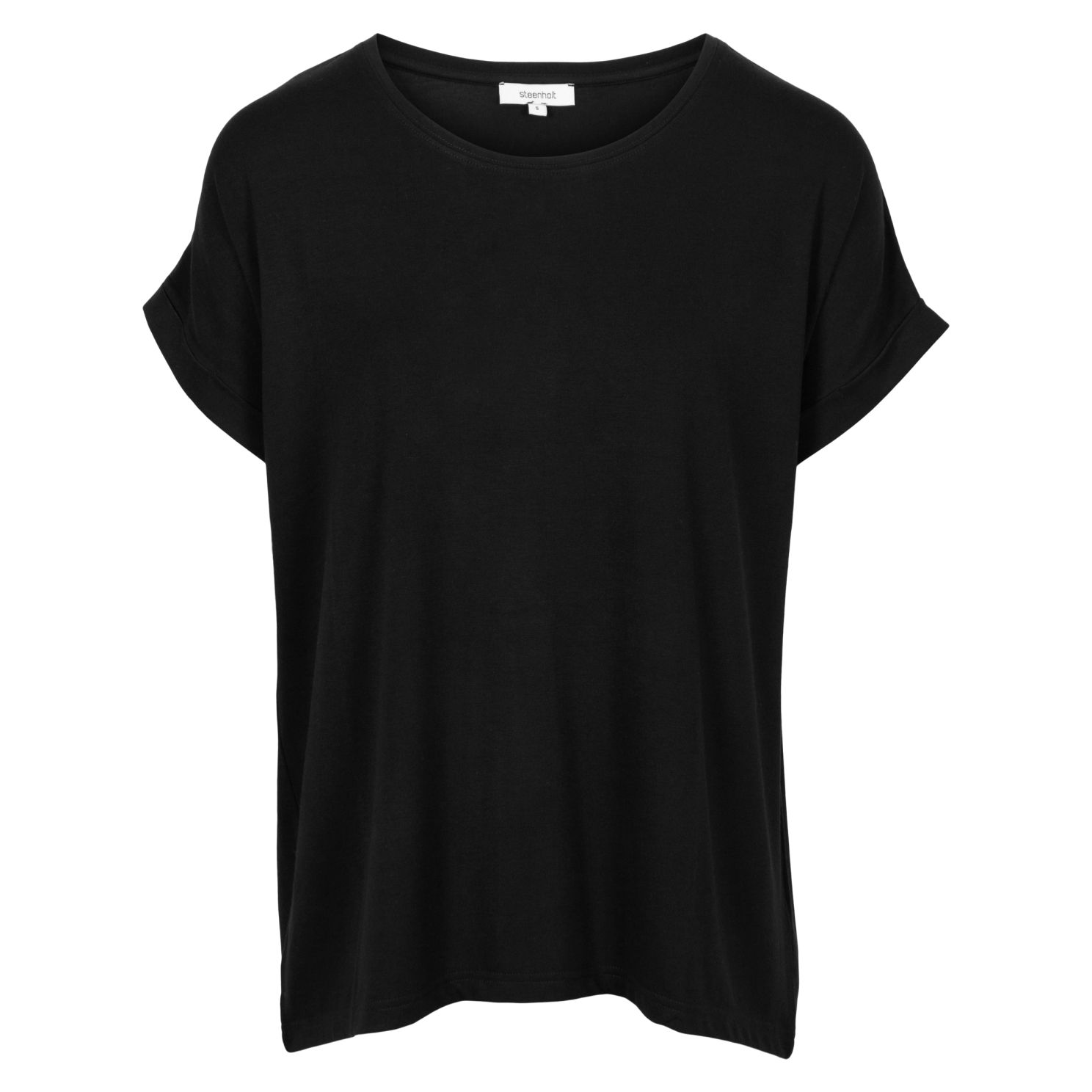 Steenholt Joan Dame  -shirt Black    i Store Plus Size Størrelser