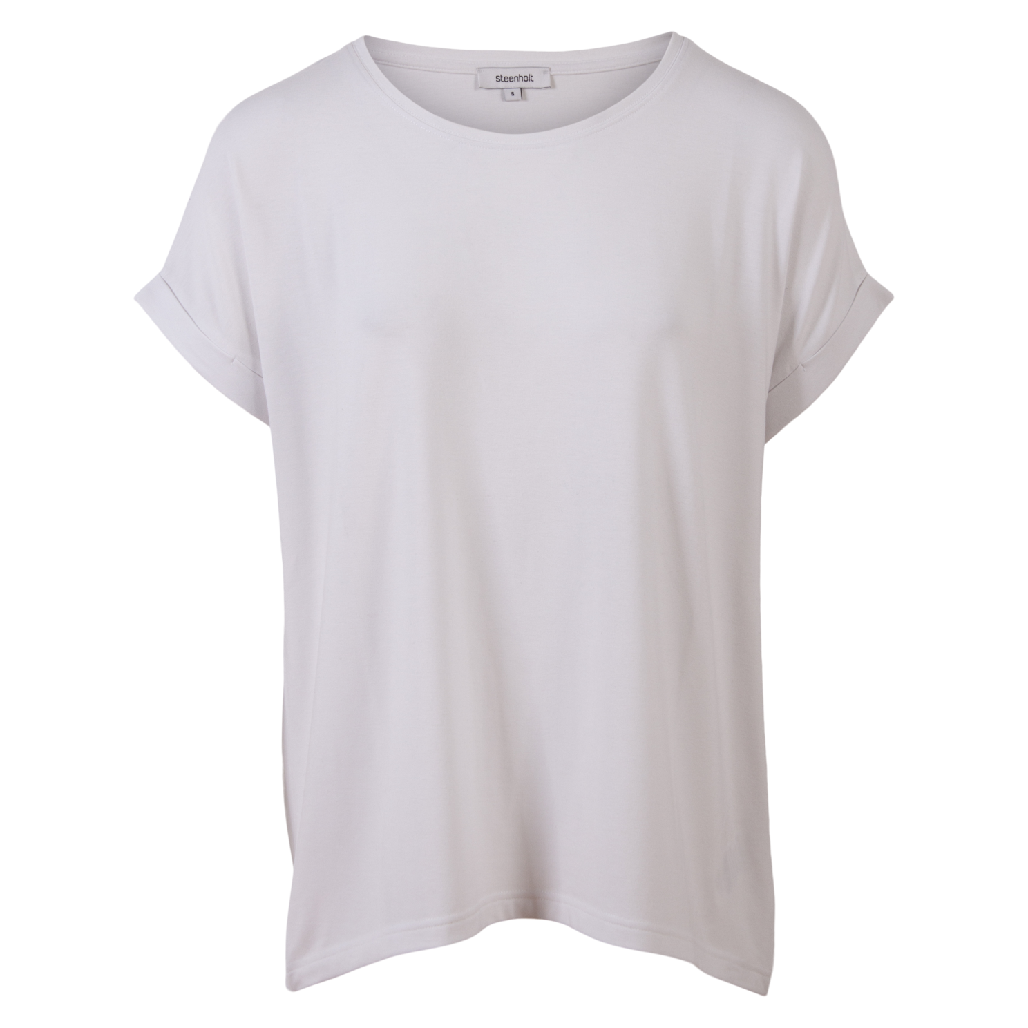 Steenholt Joan Plus Size T-shirt – Lys Hvid Tilbud!