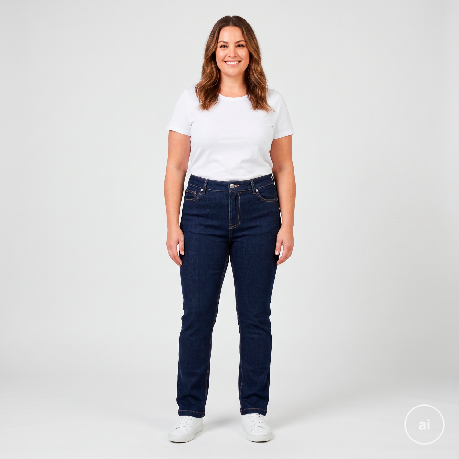 Steenholt Laura Dame Jeans Plus Size Navy 54 32 i Store Plus Size Størrelser