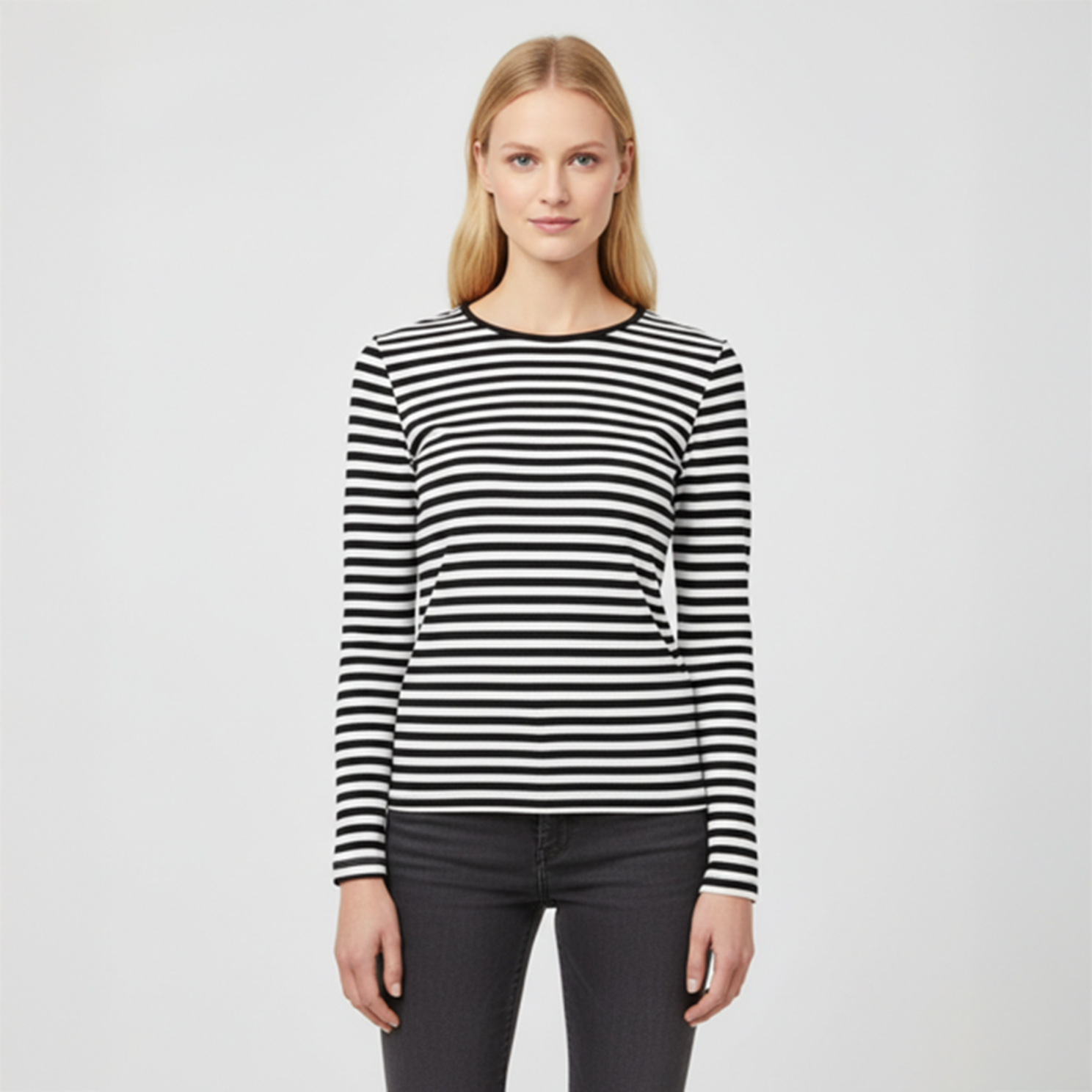 Steenholt Rosita Dame Langærmet  -shirt Black    i Store Plus Size Størrelser