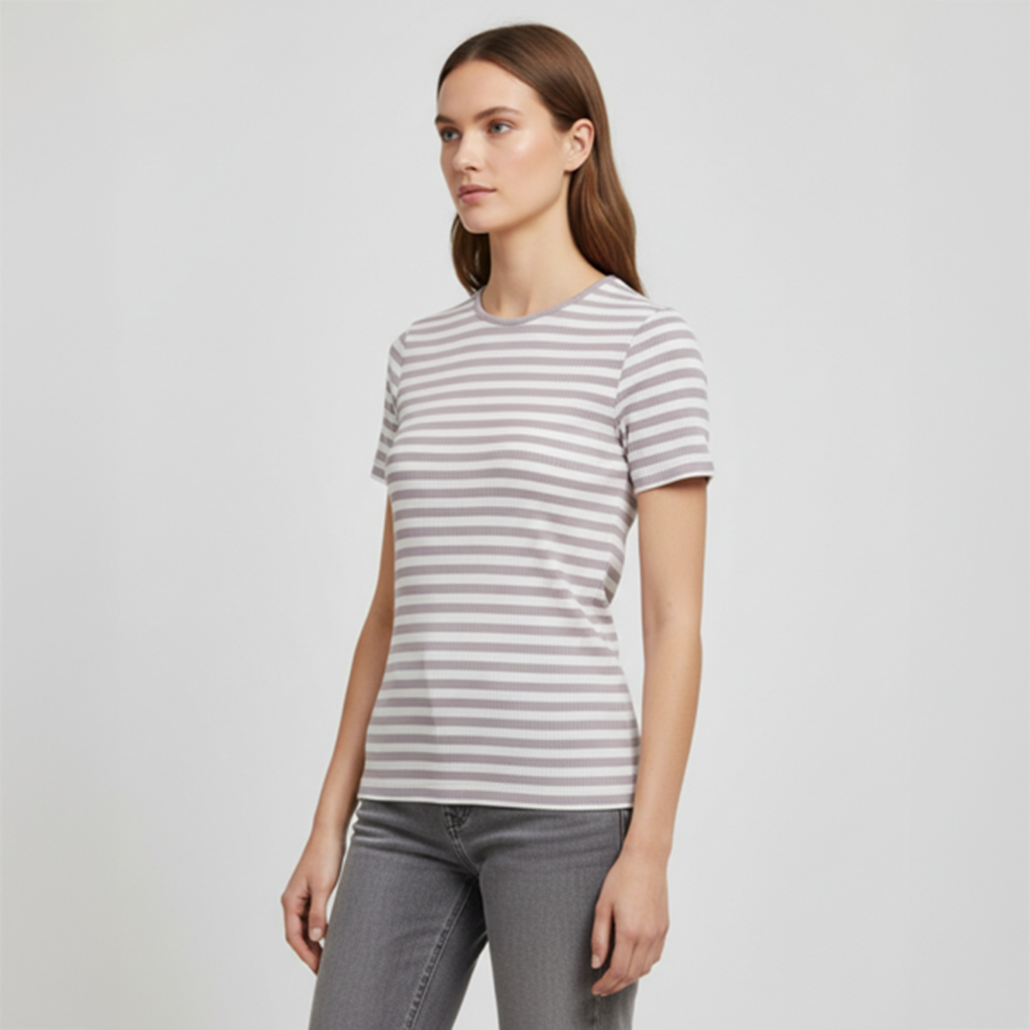Steenholt Rosita Dame  -shirt Cloud Gray   i Store Plus Size Størrelser