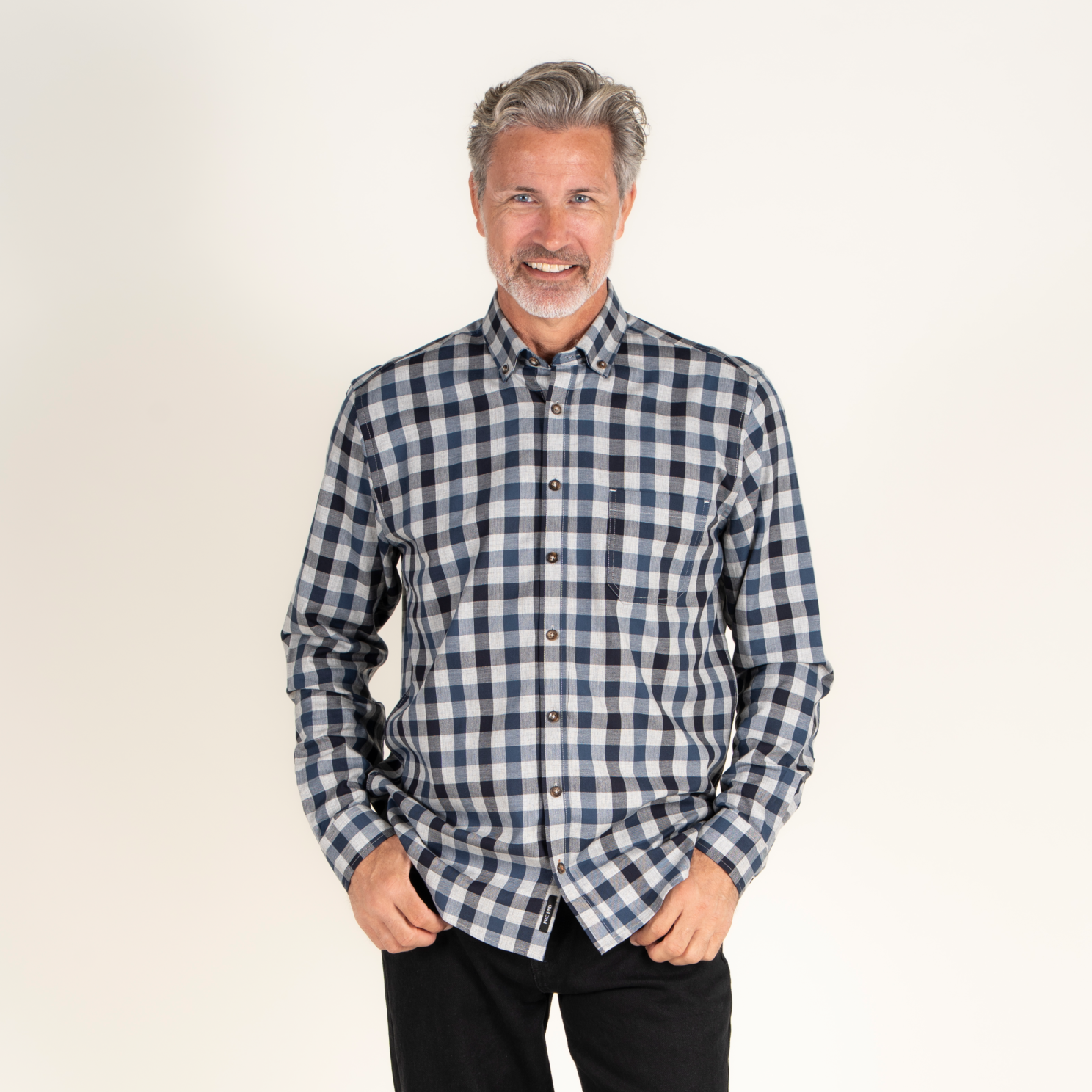 Vito Murat Herreskjorte i Mørk Denim - Elegant Stiltilbud
