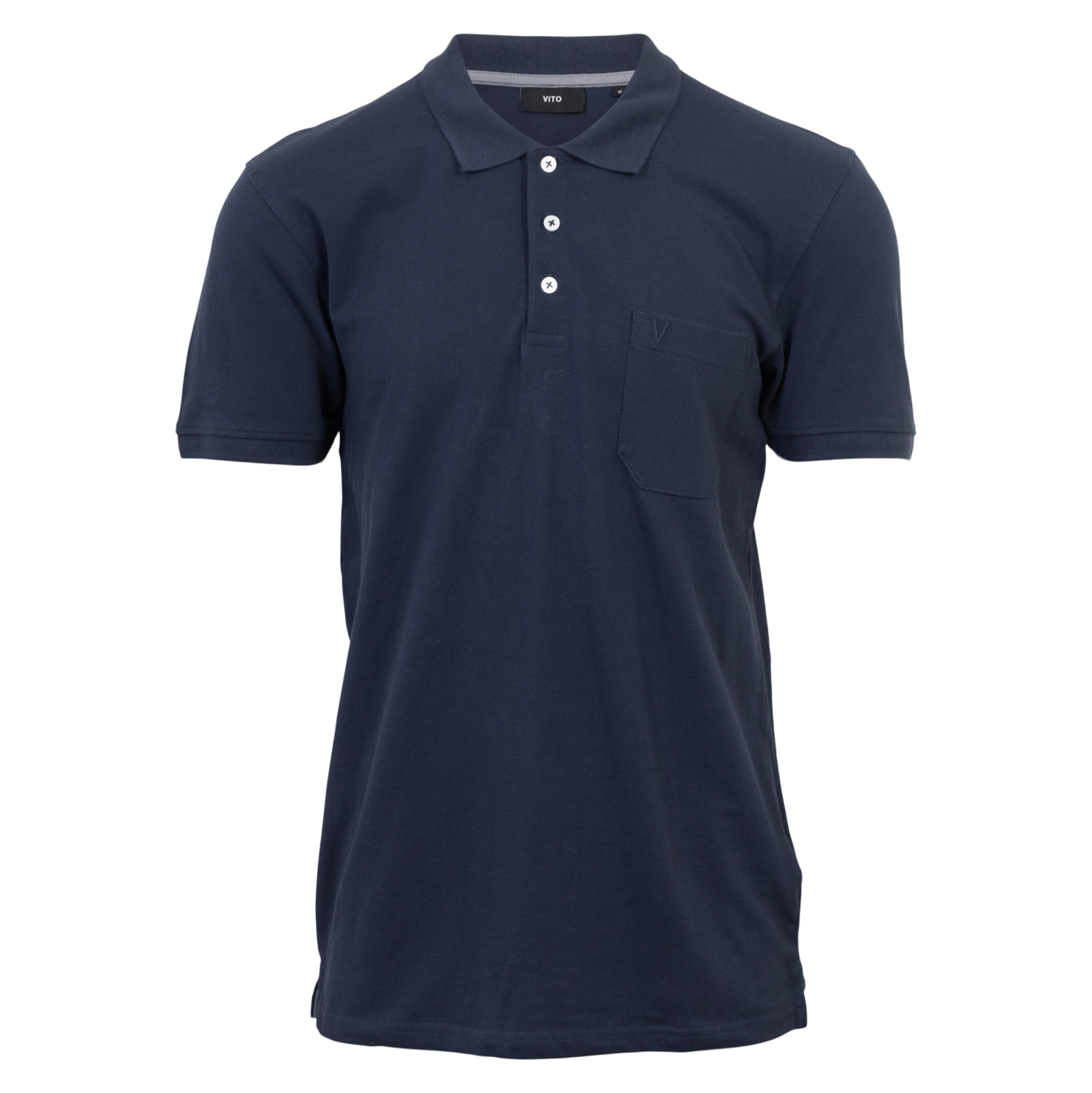 Vito Roger Herre Polo    Navy    i Store Plus Size Størrelser