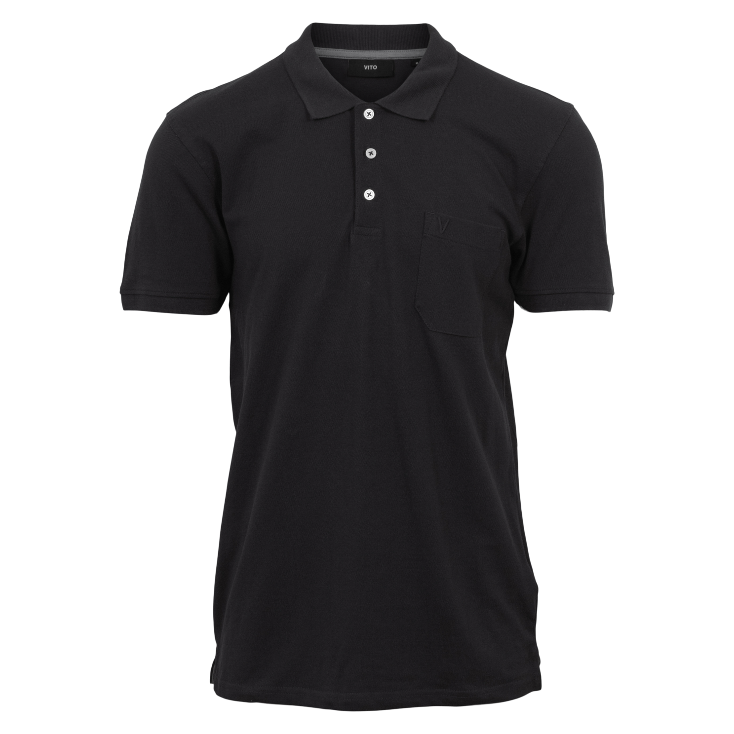 Vito Roger Herre Polo i Jet Black – Plus Size Tilbud!