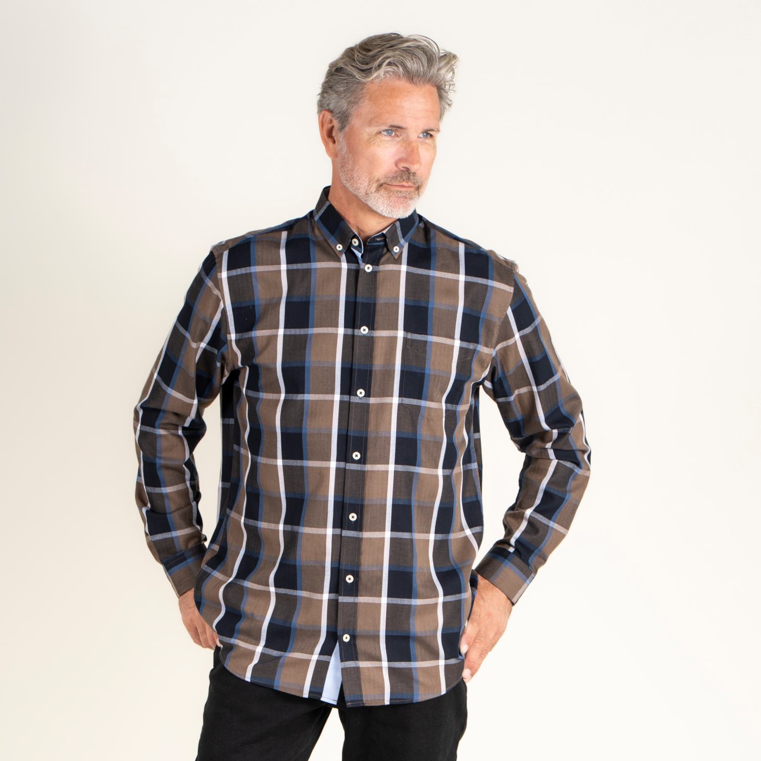 Vito Rome Herreskjorte – Navy – Elegant til Hverdag og Fest