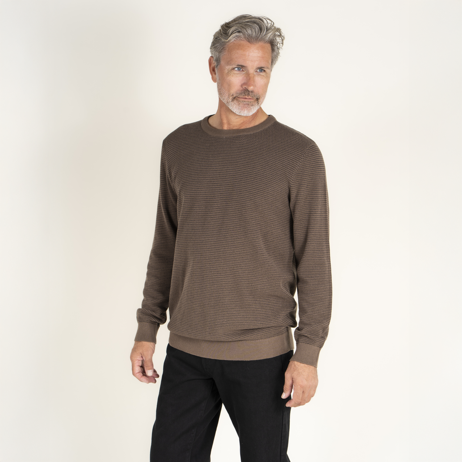 Vito Viggo Herre Striktrøje – Mid Brown Tilbud!