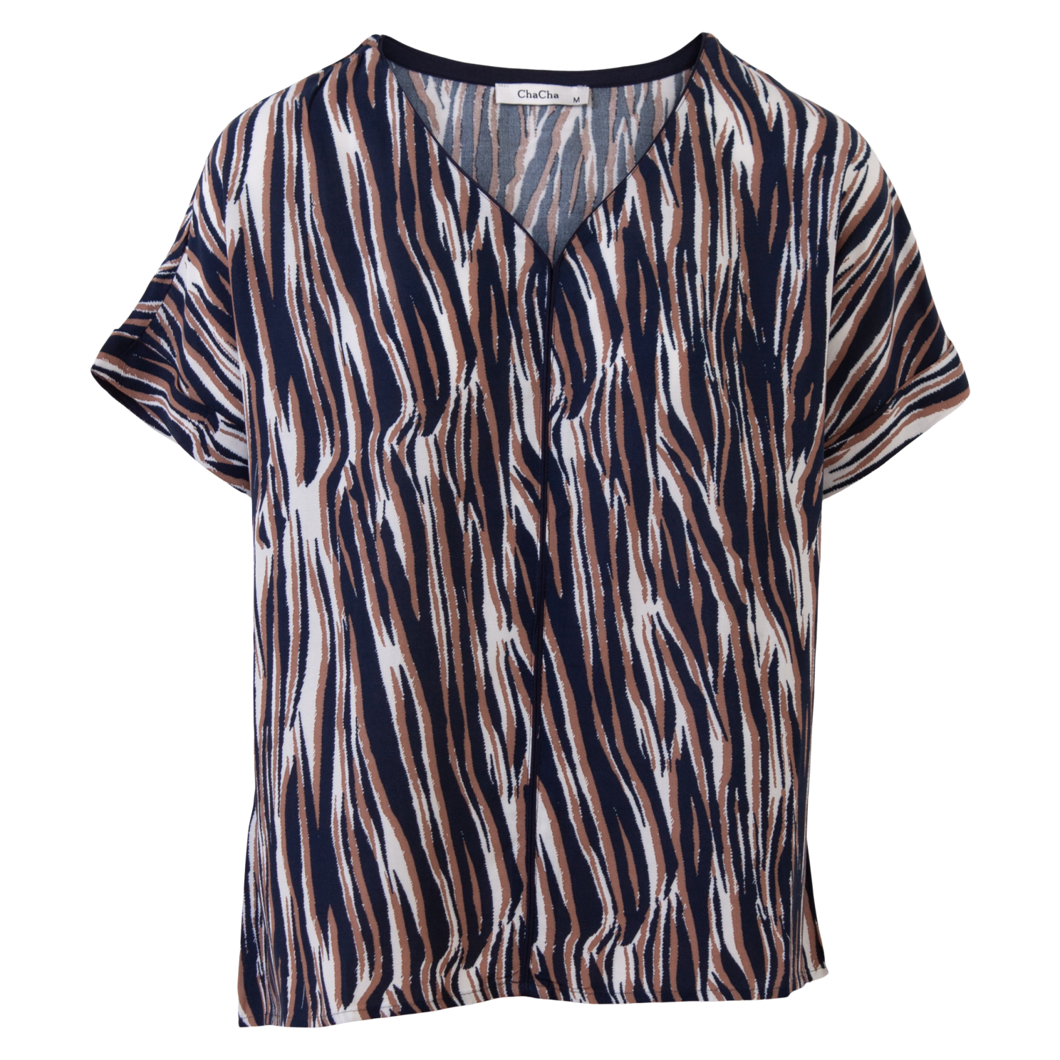 Zbyz Festbluse til Plus Size – Navy V-udskæring