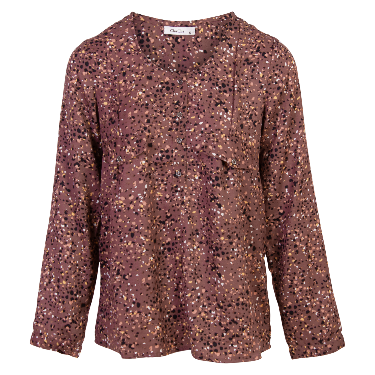 Elegant Plus Size Bluse med Knapper og Lommer til Dame