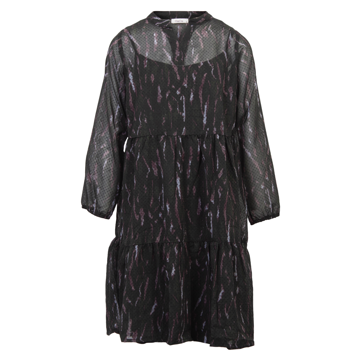 Elegant Plus Size Kjole med Sort Print til Festen