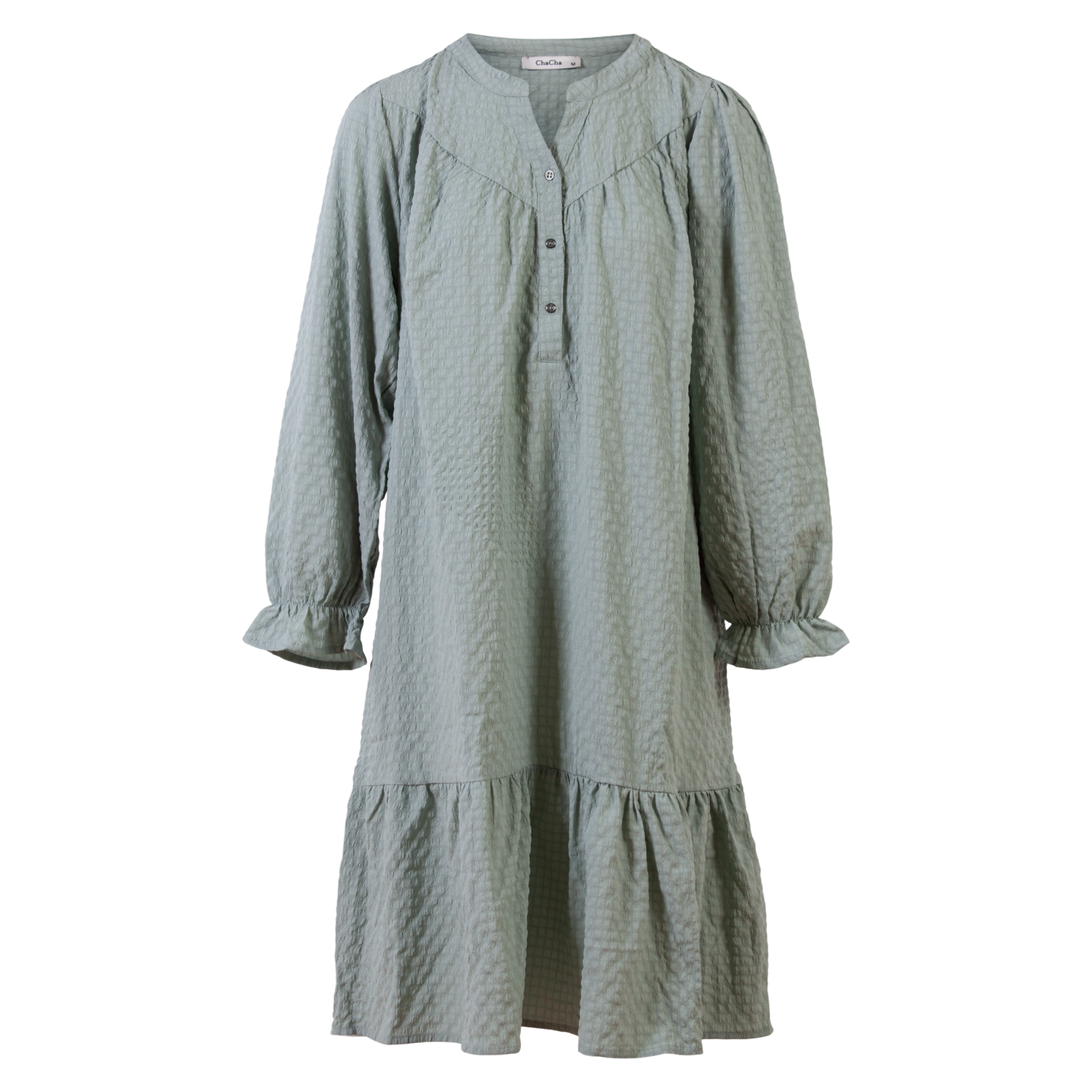 Elegant Plus Size Damekjole – Jade med Lommer og Struktur