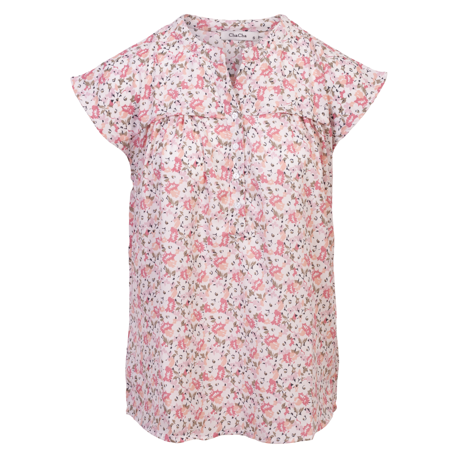 Zbyz Dame Kortærmet Bluse Plus Size Print   54 56 i Store Plus Size Størrelser